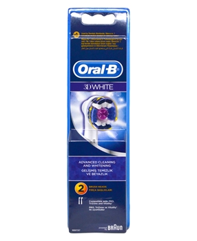 Oral B Refill Toothbrush  2's 3D White oral b, oralb, oral-b, şarjlı diş fırçası, şarj edilebilir diş fırçası, elektrikli diş fırçası, pilli diş fırçası, otomatik diş fırçası, oral b pilli diş fırçası başlığı, oral b şarjlı diş fırçası başlığı