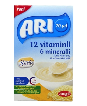 Rice Flour With Bee Milk 200 gr X 12 Pieces Box Plain arı, arı mama, bebek maması, mama, tahıllı bebek maması, pirinç unu, pirinç unu maması, arı bebek maması satın al, arı bebek maması fiyat