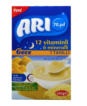 Arı Sütlü Pirinç Unu 250 gr Tahıllı arı, arı mama, bebek maması, mama, tahıllı bebek maması, bebek gece maması, gece maması, pirinç unu, pirinç unu maması, arı bebek maması satın al, arı bebek maması fiyat