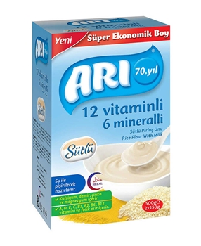 Arı Sütlü Pirinç Unu 500 gr Sade arı, arı mama, bebek maması, mama, tahıllı bebek maması, bebek gece maması, gece maması, pirinç unu, pirinç unu maması, arı bebek maması satın al, arı bebek maması fiyat
