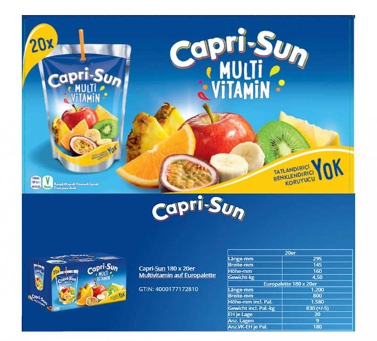 Picture of Capri-Sun Meyve Suyu 200 ml X 20'li Koli Mutlivitamin