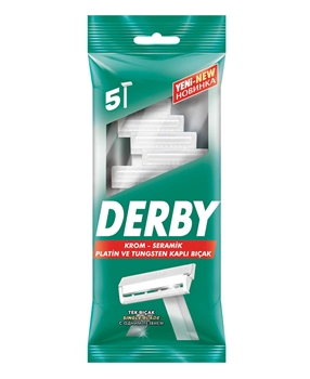 Derby Tek Bıçaklı Tıraş Bıçağı 5'li Poşet Picture of Derby Tek Bıçaklı Tıraş Bıçağı 5'li Poşet