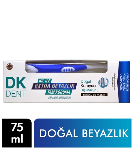 Picture of DK Dent Diş Macunu 75 ml Kil ile Extra Beyazlık + Diş Fırçası