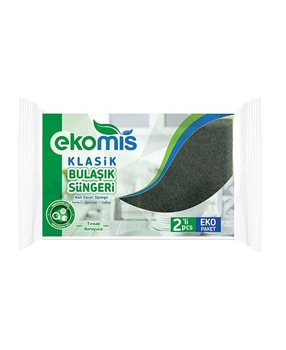 Ekomis Bulaşık Süngeri Klasik Tırnak Koruyuculu 2'li ekomis, bulaşık süngeri, sarı sünger, yeşil sünger, ekomis bulaşık süngeri satın al, ekomis bulaşık süngeri fiyat