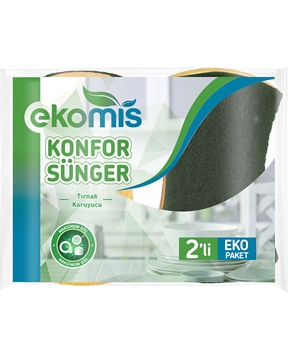 Ekomis Konfor Tırnak Koruyuculu Bulaşık Süngeri 2'li Picture of Ekomis Konfor Tırnak Koruyuculu Bulaşık Süngeri 2'li