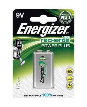 Energizer Accu Recharge Power Plus 9V Battery 175 mAh Picture of Energizer Accu Recharge Power Plus 9V Battery 175 mAh