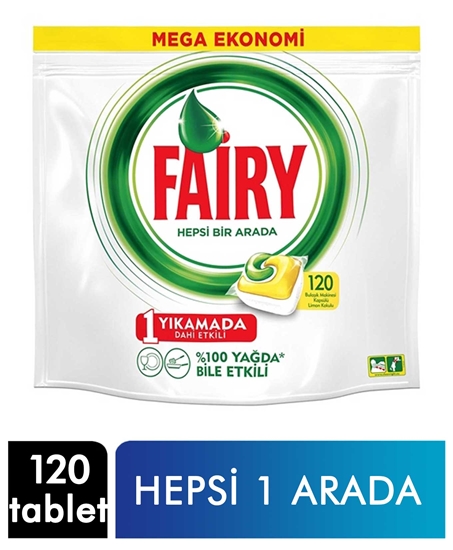 Picture of P-Fairy All in One Lemon Perfumed Dishwasher Tabs 120's