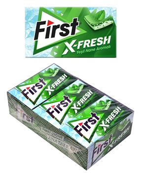 First X-Fresh Sakız 27 gr x 12'li Paket Yeşil Nane Aromalı first, first sakız, first naneli sakız, naneli sakız, sakız