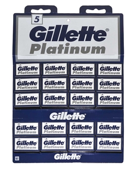 Gillette Platinum Razor Blade Double Edge 20's x  108 Card gillette, gillette premium, jilet, gilette, tıraş bıçağı, tek kullanımlık jilet, tek kullanımlık tıraş bıçağı, çift kenarlı jilet, çift ağızlı jilet, jilet satın al, 5li jilet