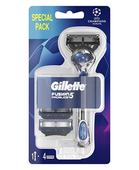 Gillette Fusion5 Proglide Shaving Razor + 4 Refill Blade Champions League Pack gillette, gillette fusion, gillette fusion proshield, gillette tıraş makinesi, tıraş makinesi, gillette champions league, gillette şampiyonlar ligi, toptan gillette satın al, jilet