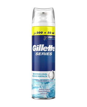 Gillette Series Shaving Foam 200+50 ml Sensitive Fresh Picture of Gillette Series Shaving Foam 200+50 ml Sensitive Fresh