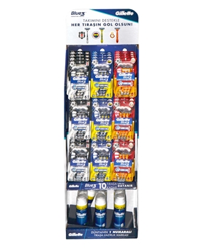 Gillette Blue3 Fan Series Shipper Stand Picture of Gillette Blue3 Fan Series Shipper Stand