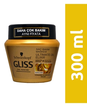 Gliss Hair Care Mask 300 ml Ultimate Oil Elixir 	gliss, gliss saç maskesi, saç maskesi, mat saçlar için saç maskesi, yıpranmış saçlar için saç maskesi, saç bakım maskesi, saç serumu, gliss ultimate oil elixir, gılis, glis, gliss fiyat, gliss satın al