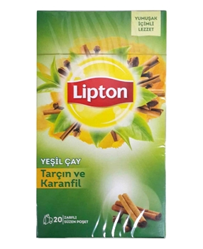 Lipton Yeşil Çay Tarçın ve Karanfil 20'li lipton, çay, sallama çay, poşet çay, yeşil çay, tarçınlı çay, karanfil aromalı çay, yeşil çay satın al, yeşil çay fiyatı, toptan lipton satın al, lipton çeşitleri