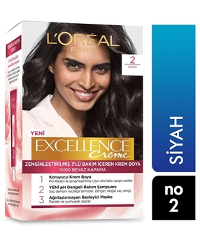 Loreal Excellence Set Saç Boyası Siyah No: 2 Picture of Loreal Excellence Set Saç Boyası Siyah No: 2