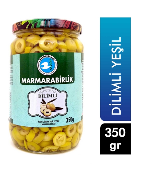 Picture of Marmara Birlik Dilimlenmiş Yeşil Zeytin 350 gr Cam Kavanoz