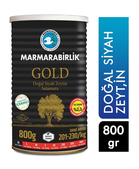 Picture of Marmara Birlik Gold Teneke Zeytin 800 gr (201-230)