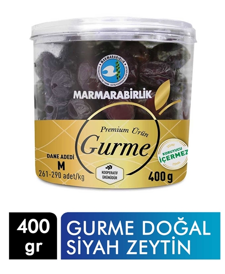 Picture of Marmara Birlik Gurme Doğal Siyah Zeytin 400 gr (261-290)