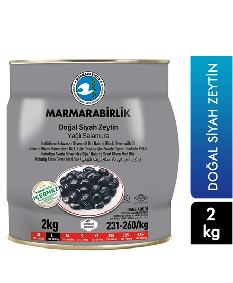Picture of Marmara Birlik Hiper Doğal Siyah Zeytin Teneke 2 kg