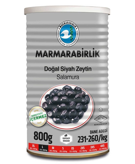 Picture of Marmara Birlik Hiper Teneke Siyah Zeytin 800gr ( 231-260 )