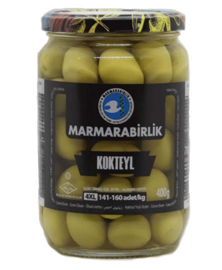 Picture of Marmara Birlik Kokteyl Cam Kavanoz Doğal Yeşil Zeytin 400 gr (141-160)