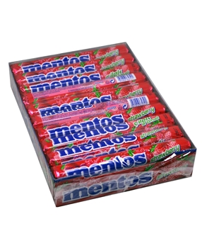 Mentos Şekerleme 37,5 gr X 20'li Paket Çilek Aromalı Çiğnenen Draje mentos, mentos şeker, mentos draje, çilekli şeker, çilekli mentos