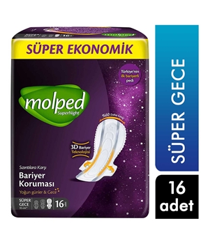 Molped Sanitary Pad 16 Pieces Supernight Picture of Molped Sanitary Pad 16 Pieces Supernight
