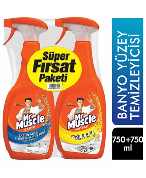 Mr. Muscle Mutfak ve Banyo Temizleyici 750 ml+750 ml Süper Fırsat Paketi mr muscle, mister masıl, mr mucsle, mr muscle banyo, mr muscle mutfak, yağ sökücü, kir sökücü, mutfak yüzey temizleyici, banyo yüzey temizleyici, mr muscle banyo satın al, mr muscle banyo fiyat, mr muscle mutfak satın al, mr muscle mutfak fiyat