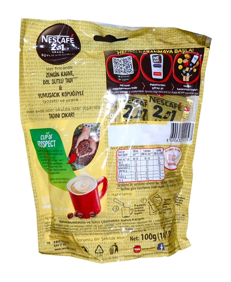 Picture of Nescafe 2 in 1 10 gr 10's Pack Milk Foamy