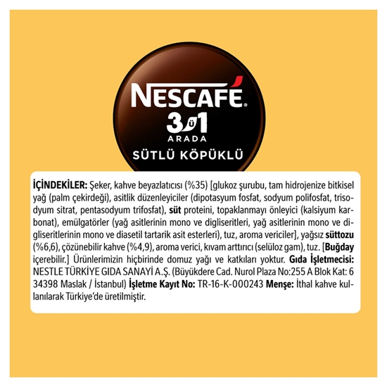 	nescafe, 3ü 1 arada, 3ü1arada, toz kahve, çözünebilir kahve, sütlü kahve, sütlü nescafe, köpüklü kahve, köpüklü nescafe, neskafe
