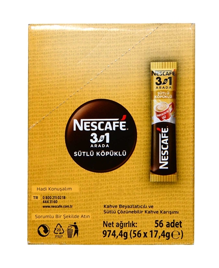 	nescafe, 3ü 1 arada, 3ü1arada, toz kahve, çözünebilir kahve, sütlü kahve, sütlü nescafe, köpüklü kahve, köpüklü nescafe, neskafe