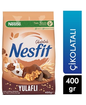 Nesfit Whole Grain and Rice Flakes 400 gr Chocolate Picture of Nesfit Whole Grain and Rice Flakes 400 gr Chocolate