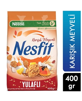 Nestle Nesfit Tam Tahıl ve Pirinç Gevreği 400 gr Karışık Meyveli Picture of Nestle Nesfit Tam Tahıl ve Pirinç Gevreği 400 gr Karışık Meyveli