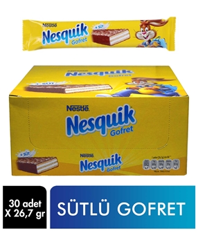 Nesquik Milk Wafer 26,7 gr X 30 Pieces nesquik, gofret, sütlü gofret, nesquik +süt, gofret fiyatları, nesquik fiyatları, neskuyik, nesquick, toptan gıda, gıda toptancısı, çikolata çeşitleri, gofret markaları, gofret satın al, çikolata satın al, 30lu nesquik gofret