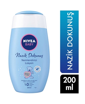Nivea Baby Moisturizer Lotion 200 ml 	nivea, niveya, nivea baby, bebek losyonu, bebekler için nemlendirici losyon, bebek nemlendirici losyonlar, bebek kremleri zararlı mı, nivea baby losyon 200 ml satın al, nivea baby losyon 200 ml fiyat