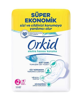 Orkid Extra Hassas Hijyenik Ped 2 Beden 16'lı Picture of Orkid Extra Hassas Hijyenik Ped 2 Beden 16'lı