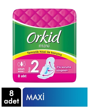 Orkid Hijyenik Ped Maxi 8'li Uzun Picture of Orkid Hijyenik Ped Maxi 8'li Uzun
