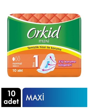 Orkid Hijyenik Ped Maxi 10'lu Normal Picture of Orkid Hijyenik Ped Maxi 10'lu Normal
