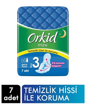 Orkid Hijyenik Ped Maxi 7'li Gece Picture of Orkid Hijyenik Ped Maxi 7'li Gece