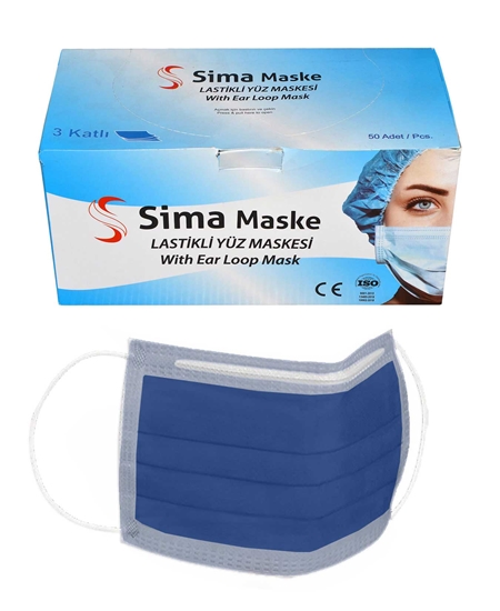 Picture of 3 Layer Wired Sima Mask 50 Packs Navy Blue