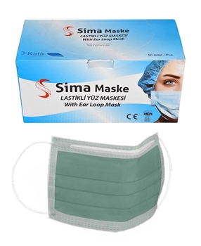 3 Layer Wired Sima Mask 50 Packs Petrol Green Picture of  3 Layer Wired Sima Mask 50 Packs Petrol Green