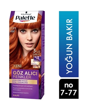P-Palette Göz Alıcı Renkler Yoğun Bakır 7-77 Tüp Krem Saç Boyası 50 ml Picture of P-Palette Göz Alıcı Renkler Yoğun Bakır 7-77 Tüp Krem Saç Boyası 50 ml