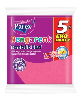 Parex Rengarenk Temizlik Bezleri 5'li Eko Paket Picture of Parex Rengarenk Temizlik Bezleri 5'li Eko Paket