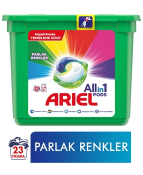 P-Ariel Pods Parlak Renkler 3ü1 Arada Tablet Çamaşır Deterjanı 23'lü Picture of P-Ariel Pods Parlak Renkler 3ü1 Arada Tablet Çamaşır Deterjanı 23'lü