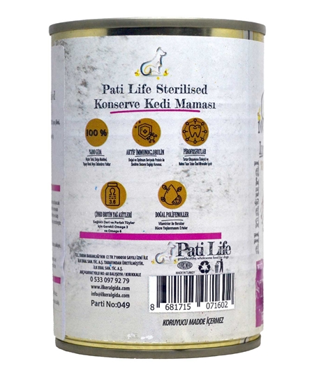 Picture of Pati Life Yetişkin Kedi Maması Konserve 415 g Steril Kuzu Etli