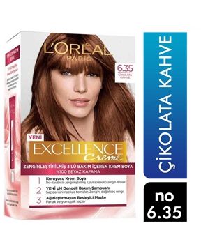 Loreal Excellence Set Saç Boyası Çikolata Kahve No:6.35 Picture of Loreal Excellence Set Saç Boyası Çikolata Kahve No:6.35