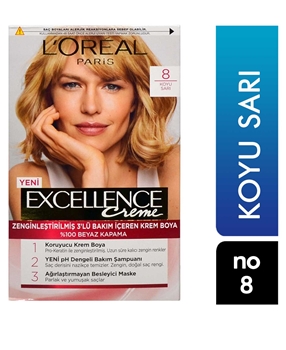 Loreal Excellence Set Saç Boyası Koyu Sarı No: 8 Picture of Loreal Excellence Set Saç Boyası Koyu Sarı No: 8