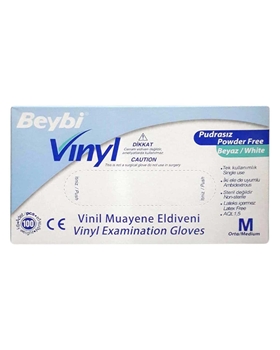 Beybi Eldiven 100'lü Kutu Pudrasız Vinil  M Orta Boy beybi, eldiven, beyaz eldiven, lastik eldiven, laboratuvar eldiveni, muayene eldiveni, ameliyat eldiveni, vinil eldiven, beybi Orta boy vinil eldiven satın al, beybi Orta boy vinil eldiven fiyat, pudrasız eldiven, pudrasız vinil eldiven