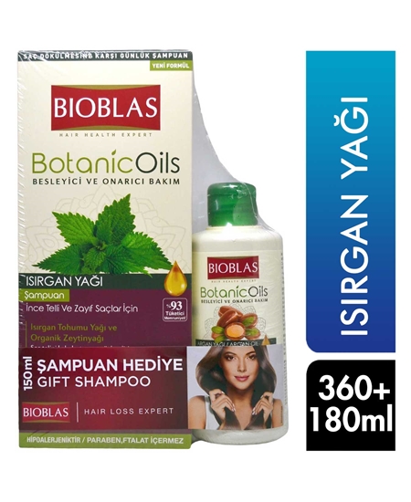 Picture of Bioblas Şampuan 360 ml Isırgan Yağı  +150 ml Argan Yağı  Hediye