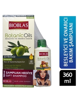 Bioblas Şampuan 360 ml Zeytinyağı  + 150 ml Argan Yağı Hediye Picture of Bioblas Şampuan 360 ml Zeytinyağı  + 150 ml Argan Yağı Hediye
